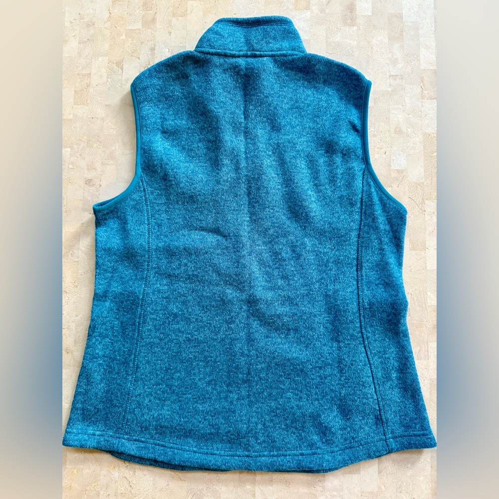 Orvis Women’s Heather Teal Full-zip Vest Knit M - Picture 2 of 6